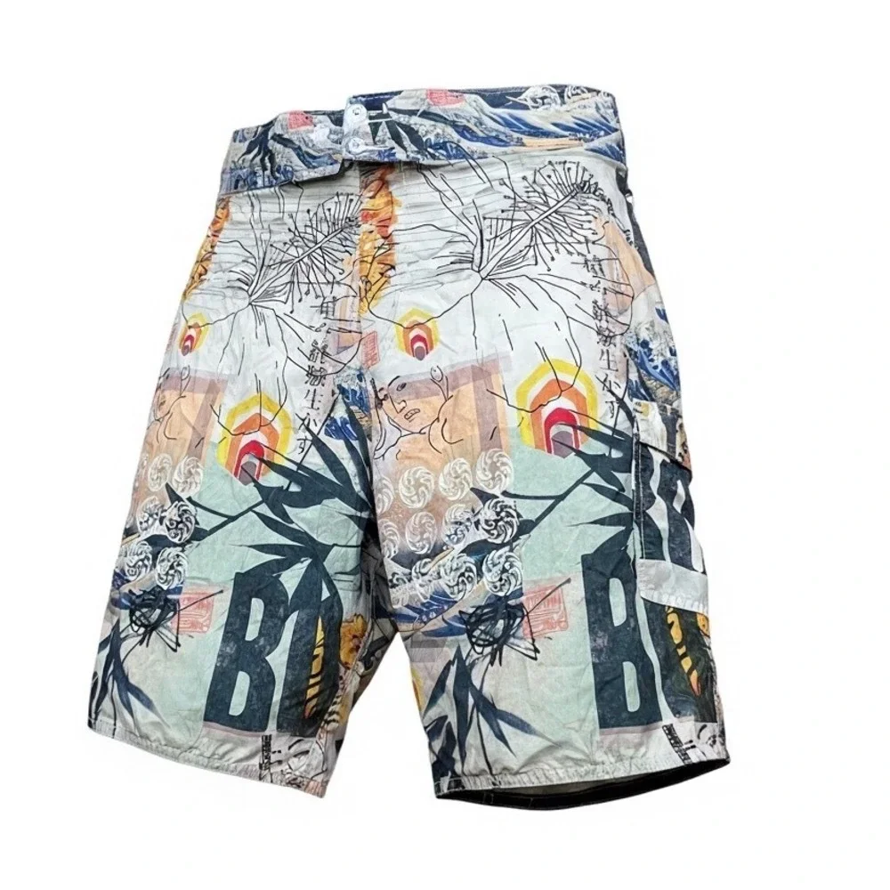 Body Glove Mens Board Shorts Size 36 Graphic Japanese Wave Surf Swim Trunks